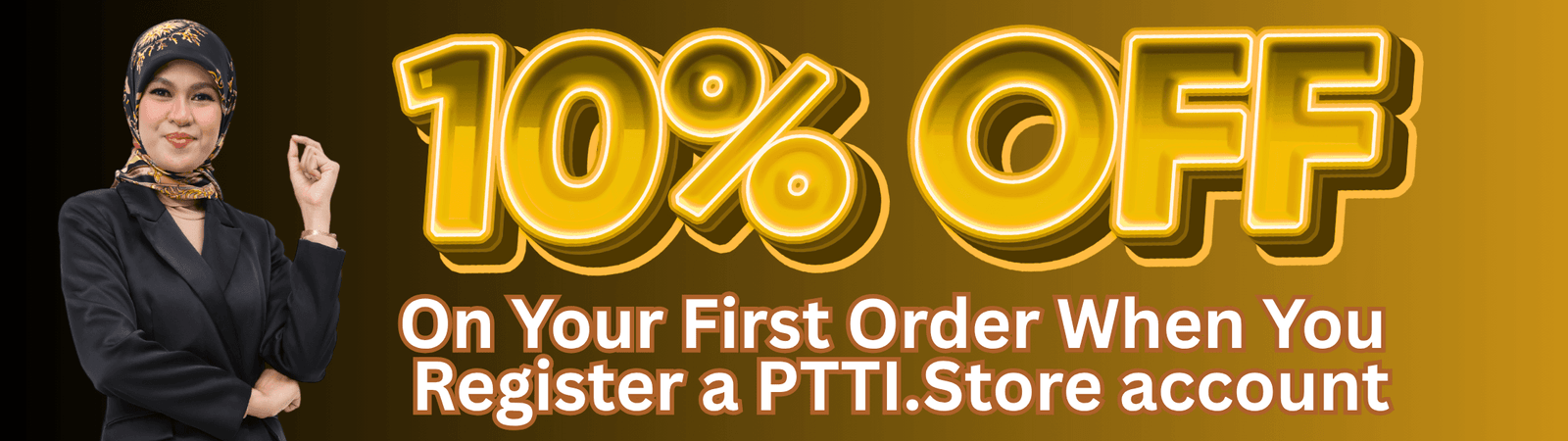 10 OFF Banner small gold