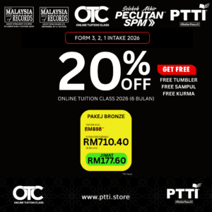 OTC Form 3 , 2 , 1 and Year 6 Mar - Aug 2026 ( 6 months Promo ) FREE TUMBLER + SAMPUL RAYA + KURMA