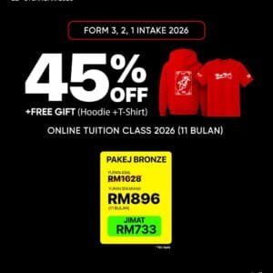 OTC Form 3 , 2 , 1 and Year 6 Feb - Dis 2026 ( 11 months Promo ) FREE HOODIE + T-SHIRT